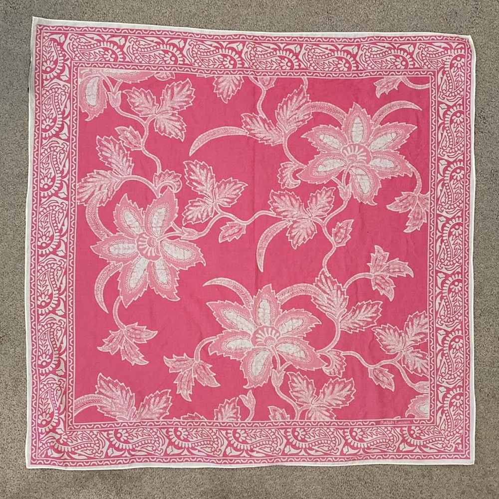 Polo Ralph Lauren 34” square Floral Cotton Scarf